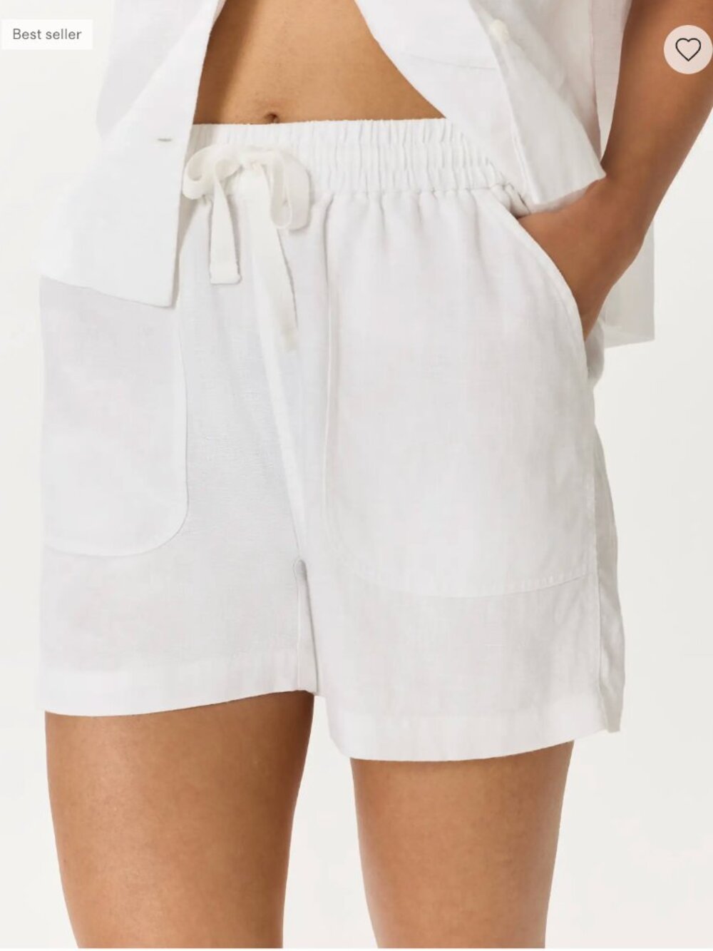 Quince Linen White Pull on Shorts Size Small Luxury Euro Summer